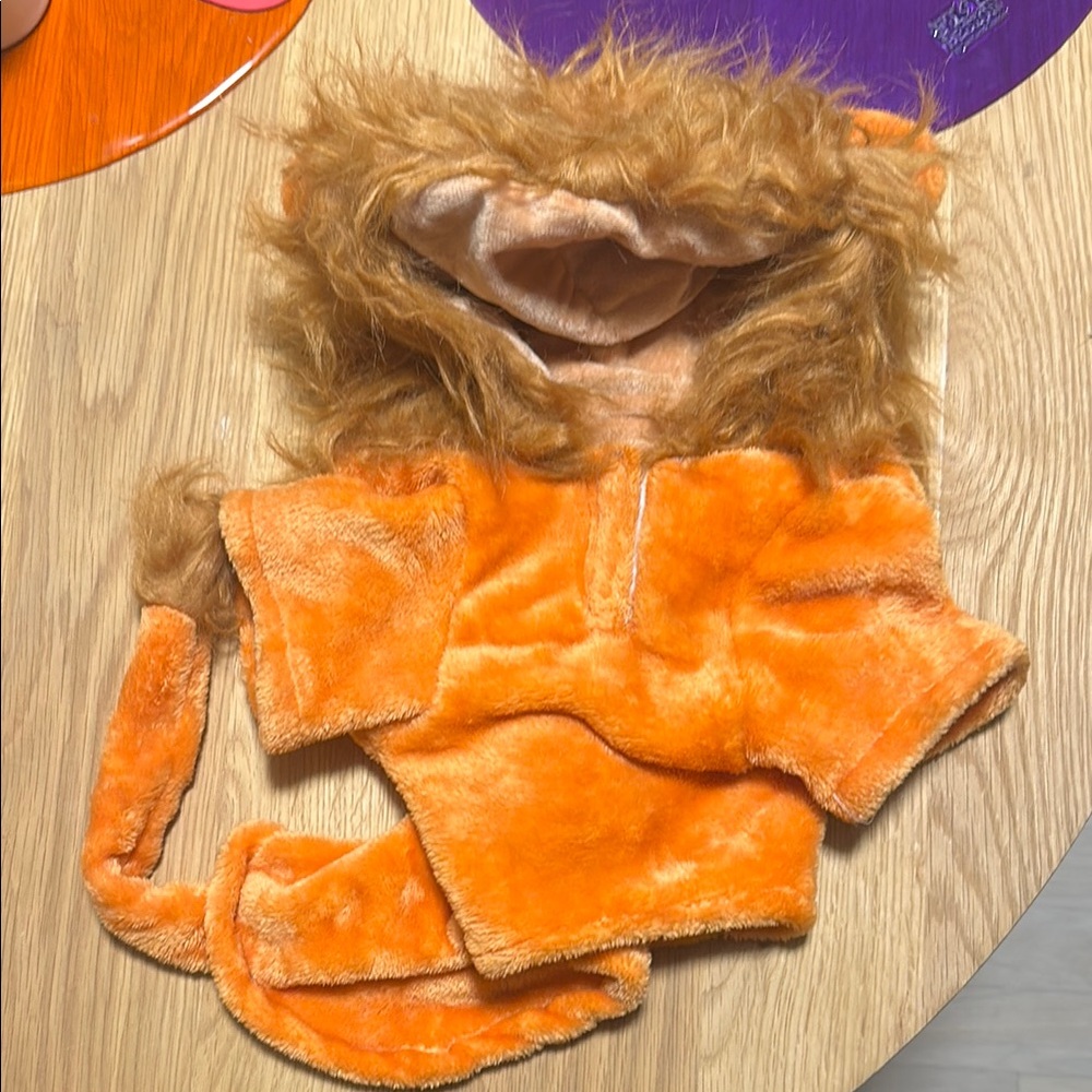 Orange Plush Lion Costume for Pets